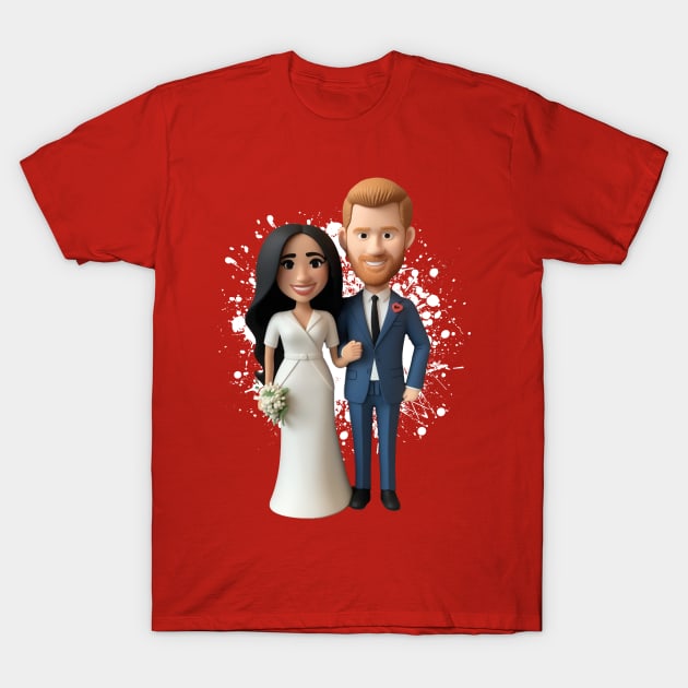 Prince Harry And Meghan Markle T-Shirt by k9-tee